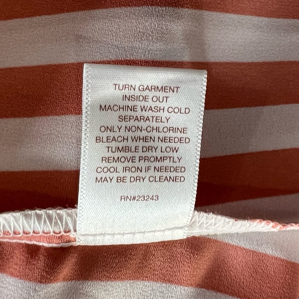NWT Eva Mendes by New York & Company Coral/White Striped Sleeveless Blouse - Picture 6 of 8
